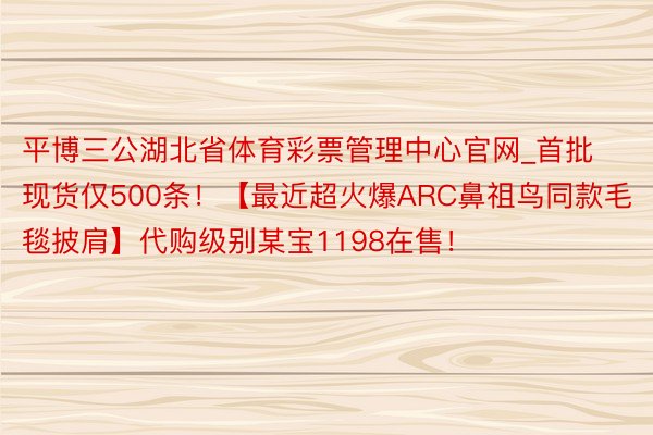 平博三公湖北省体育彩票管理中心官网_首批现货仅500条！【最近超火爆ARC鼻祖鸟同款毛毯披肩】代购级别某宝1198在售！
